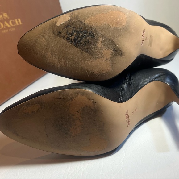 Coach Black Leather Heeled Boots Ultima Tmbl leather/elastic - Picture 2 of 9